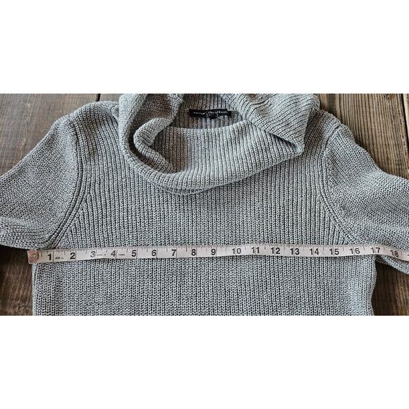 White House Black Market Sweater Womens Medium Gray Metallic Ombre Cowl Neck - Picture 5 of 9
